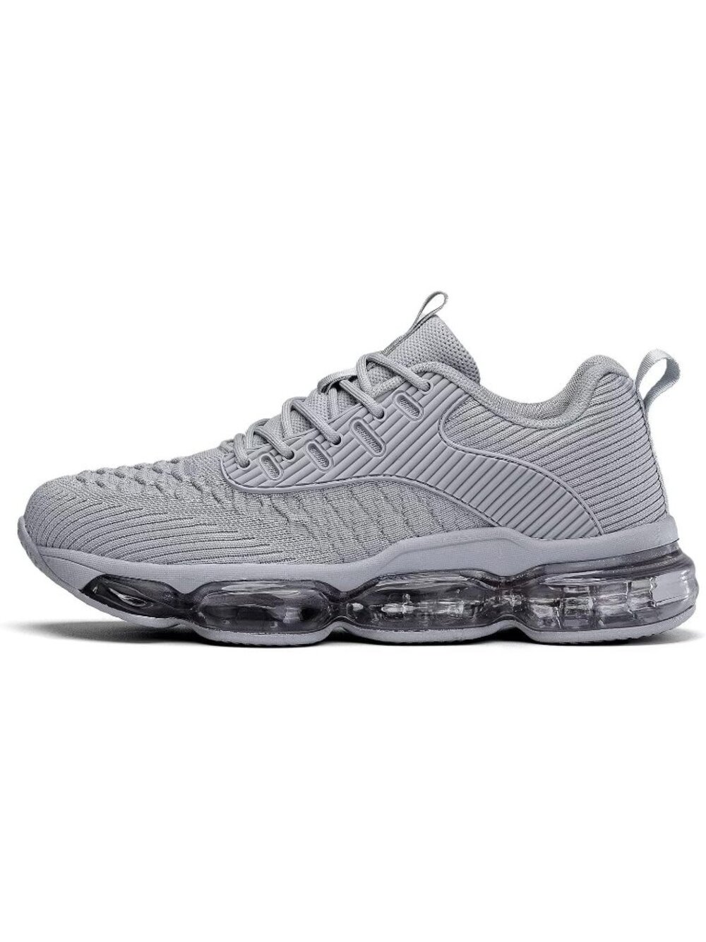 Women's Grey Casual Running Shoes Air Cushion Breathable Tennis Fashion Sneakers - Picture 3 of 6